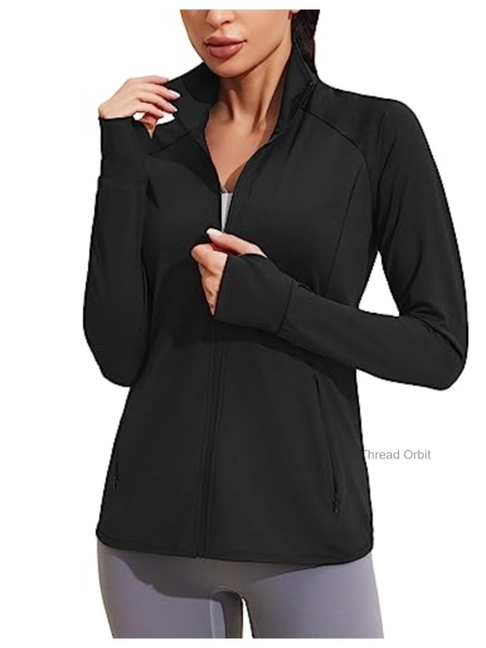 UPF 50+ Women's Lightweight Full Zip Athletic Jacket with Pockets